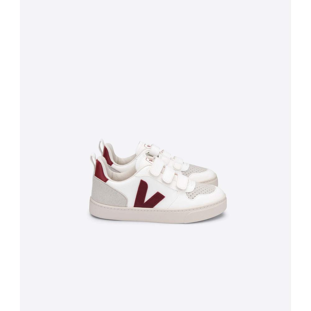 Kids\' Veja V-10 CWL Shoes White/Red | SG 780DFM